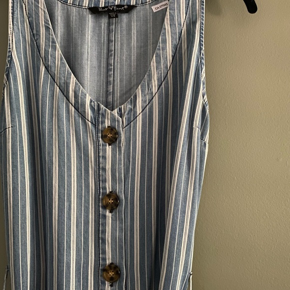 Velvet Heart Striped Tencel Jumpsuit XS - Picture 2 of 6